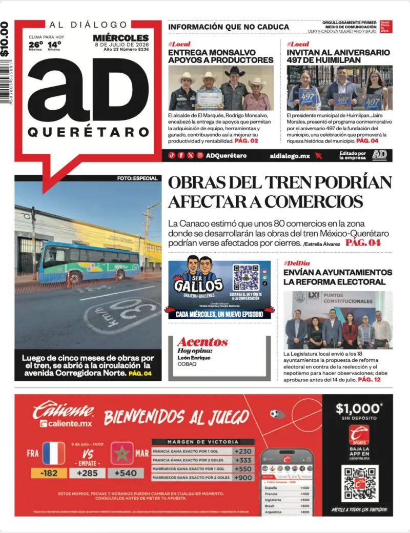 Obras del tren podrían afectar a comercios