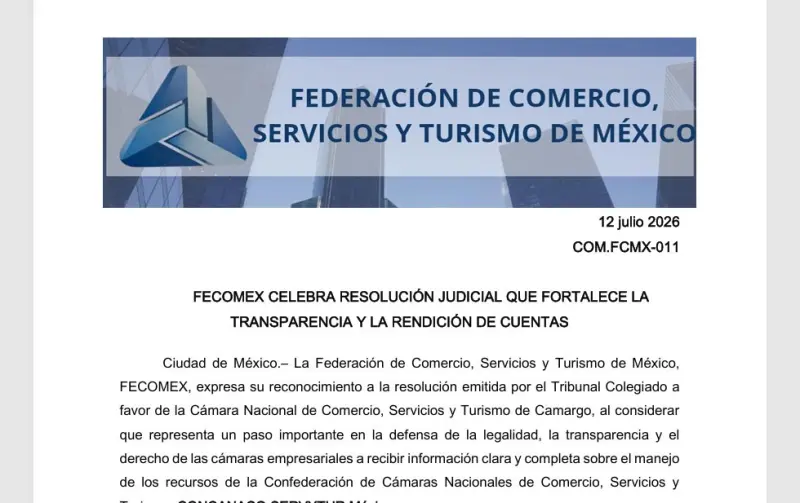 Celebra Fecomex resolución judicial que ordena la transparencia de recursos en Concanaco