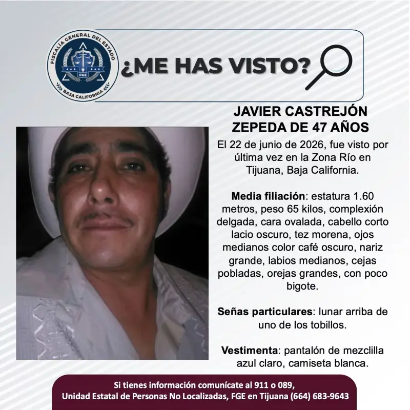 Se busca Javier Castrejón Zepeda de 47 años