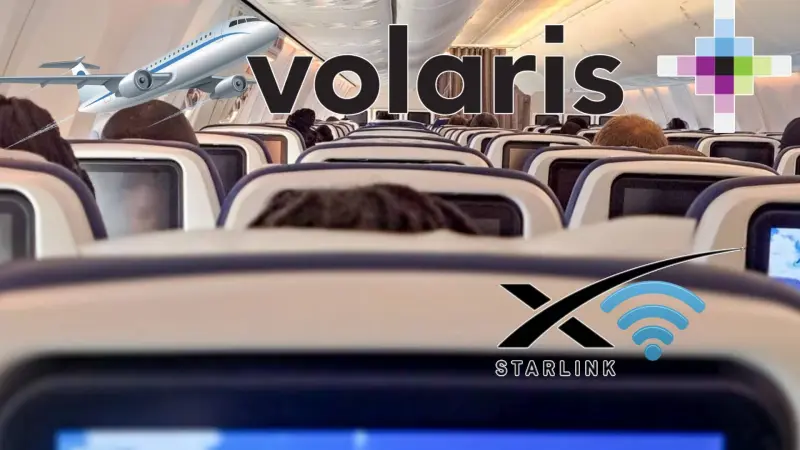 Volaris ofrecerá internet de Starlink en todos sus aviones a partir de 2027 para ofrecer conexión de alta velocidad desde el despegue hasta el aterrizaje
