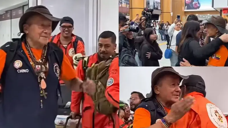El “Topo Mayor” regresa a México con el grupo de rescatistas Topos Azteca, luego de permanecer 2 meses apoyando a Venezuela y Colombia