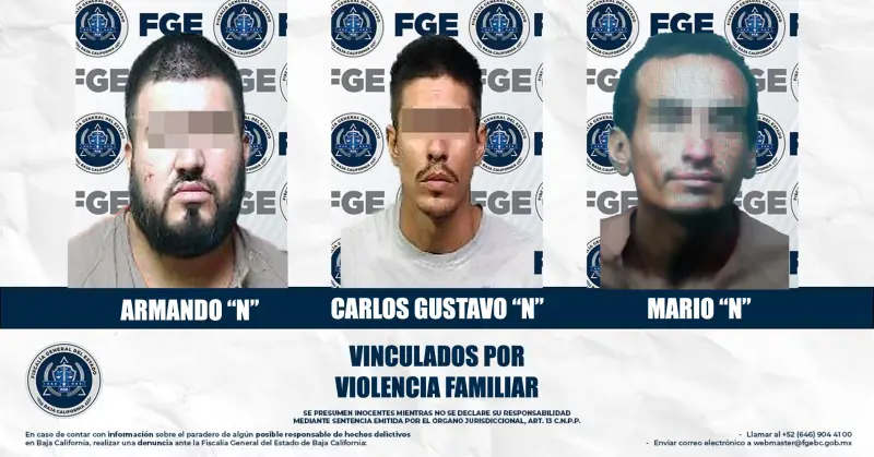 Envían a prisión preventiva a tres hombres por presuntamente golpear a sus familiares
