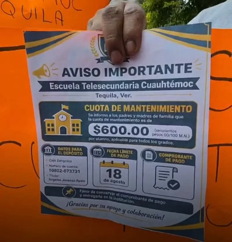 Protestan por cuotas obligatorias en Telesecundaria de Tequila