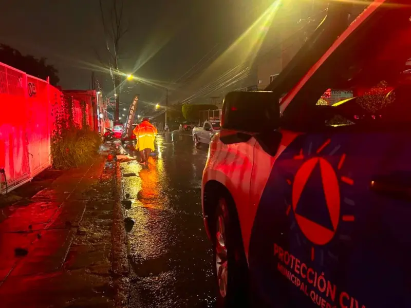 Lluvias dejan nueve incidentes menores en distintos puntos de Querétaro