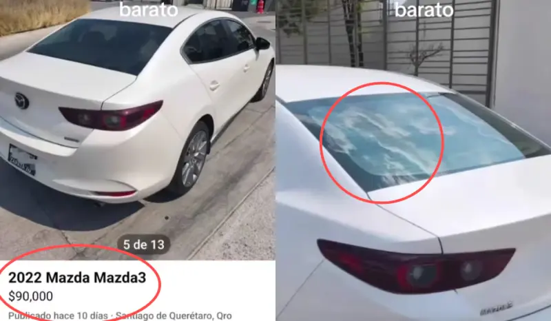 Aparentemente cuesta 90 mil pesos y es modelo 2022, pero tiene este detalle oculto: hombre ayuda a compradores de autos usados en Marketplace y se vuelve viral