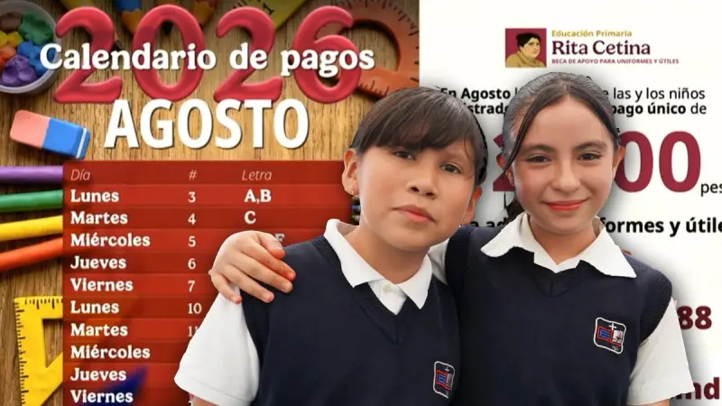 Sheinbaum revela el calendario de pagos de la Beca Rita Cetina; a partir de hoy, pagarán 2 mil 500 pesos anuales a alumnos de primaria, por apellidos