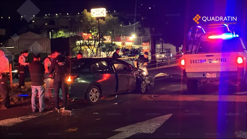 Altercado vial termina con balazos y choque en Morelia