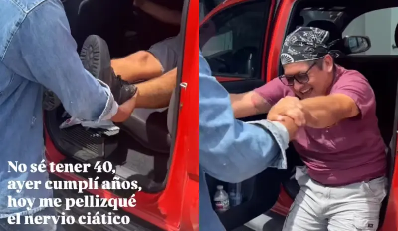 “Mi primer día con 40 años y me pasa esto”: hombre se lesiona el nervio ciático, no puede bajar del carro y tienen que arrastrarlo
