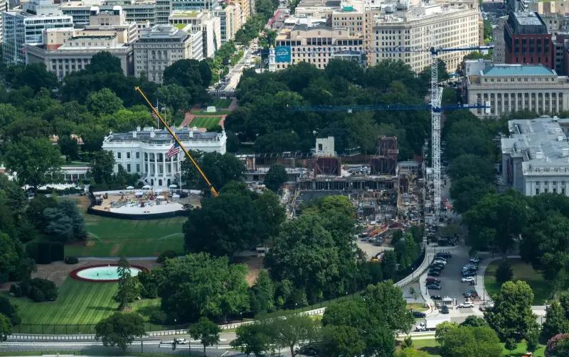 El salón de baile de Trump se construye 20 horas al día, 7 días a la semana