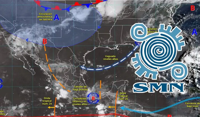 Monzón mexicano dejará lluvias intensas en Oaxaca, tormentas en 11 estados y temperaturas de hasta 45 °C este jueves