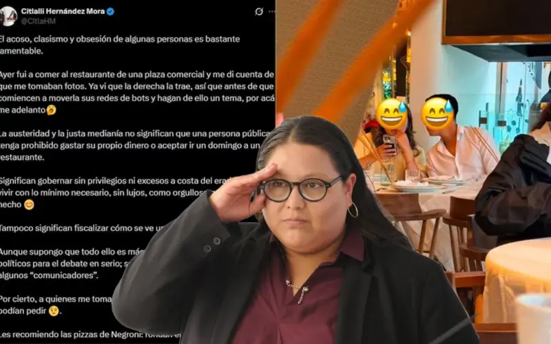 Citlalli Hernández denunció acoso y clasismo tras ser fotografiada en un restaurante de la CDMX