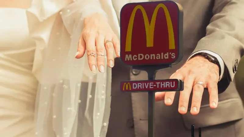 Jamie y George Callicoat, compañeros de McDonald’s se casan en el restaurante donde trabajan y celebran su boda bajo los Arcos Dorados