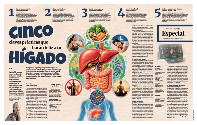 Cinco claves prácticas que harán feliz a tu hígado