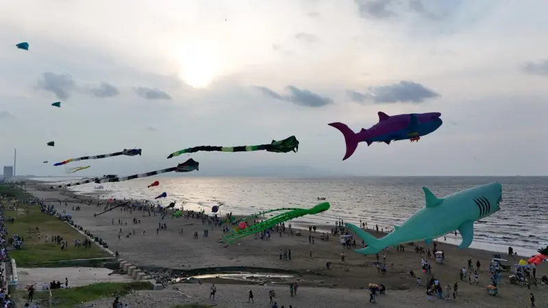 Papalotes gigantes llenan de color el cielo de Coatzacoalcos