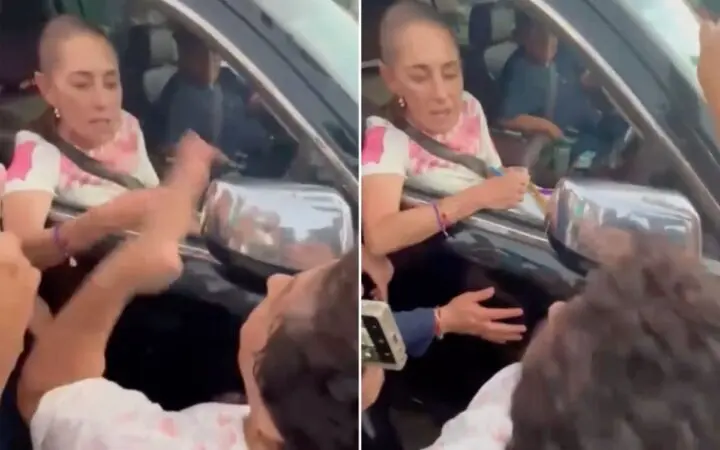 Adulta mayor increpa a Claudia Sheinbaum en Tampico y pide intervenir por presunto despojo de terreno