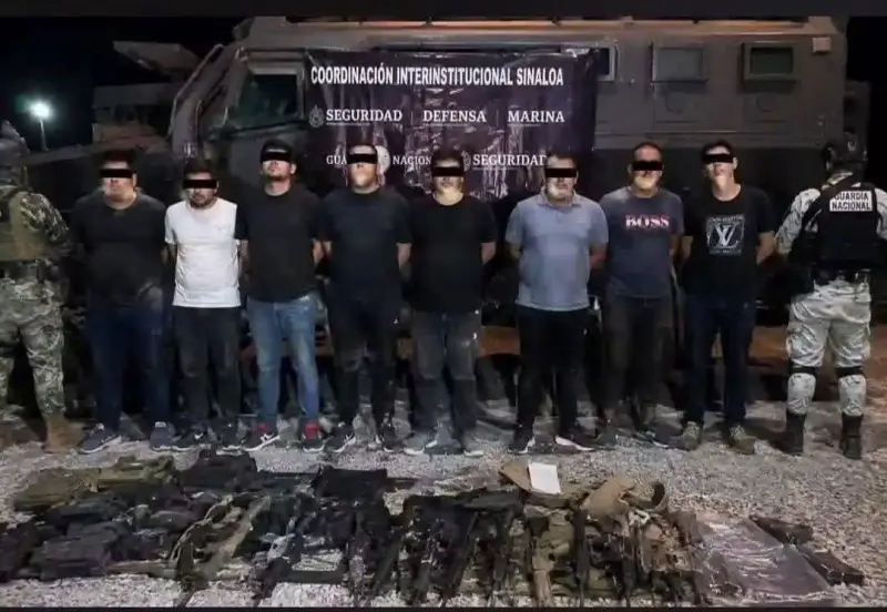 Identifican a cuatro de los ocho detenidos tras enfrentamiento con la Guardia Nacional en Los Mochis