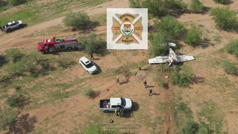 Bomberos de Hermosillo atienden caída de avioneta y estabilizan a tres lesionados