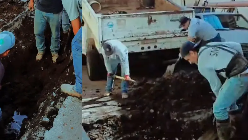 Reparan socavón de tres metros en Moroleón; alertan por red de drenaje obsoleta