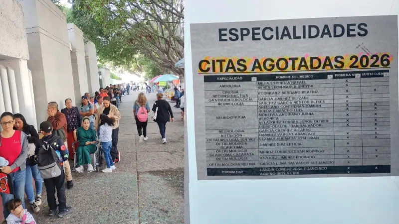 Saturado el Issste León: Hacen filas de horas y no hay citas de especialidad para 2026