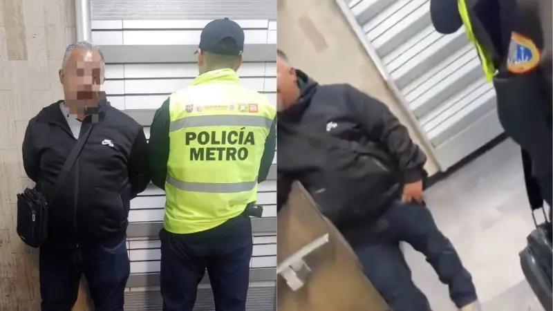 VIDEO: Así detuvieron a presunto agente de la CDMX por acosar a una mujer en el Metro