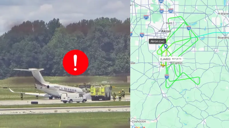 Piloto logra aterrizaje de emergencia tras falla en el tren delantero en Ohio