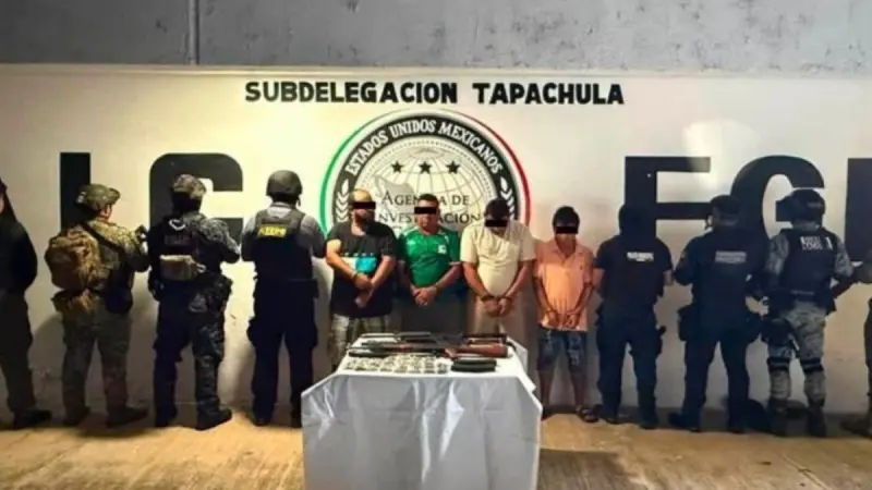 Harfuch confirma captura de "Cadenudo" y presuntos integrantes de "Los Cuatetes" en Chiapas