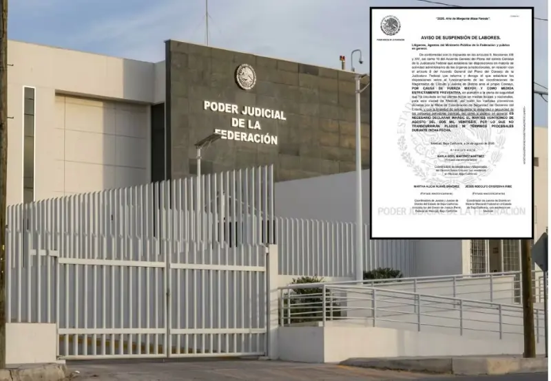 Alerta de seguridad en Mexicali: suspenden labores en el Poder Judicial