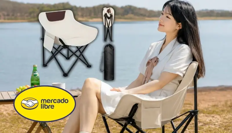 Mercado Libre remata silla plegable portátil para camping y playa con 47% de descuento por 209 pesos