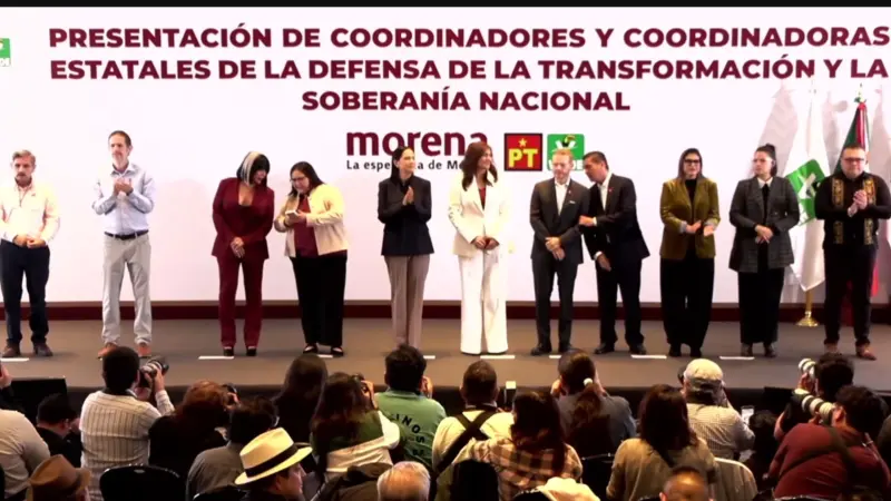 Morena prepara terreno para 2027; anuncia a coordinadores de Aguascalientes, Campeche y Colima