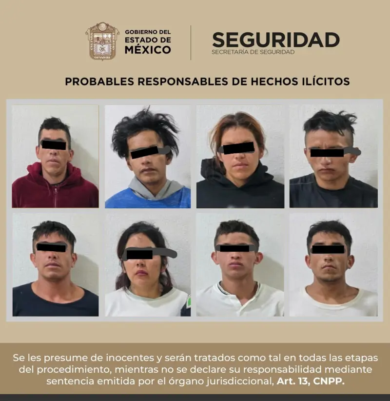 Desmantelan grupo criminal con captura de ocho en Coyotepec