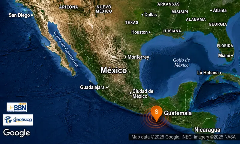 Registran 5 sismos en Chiapas y Oaxaca este martes