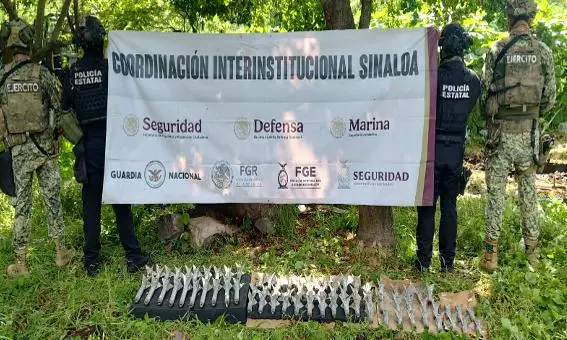 Aseguran arsenal explosivo en Concordia: decomisan 172 artefactos y 2 mil 420 cartuchos