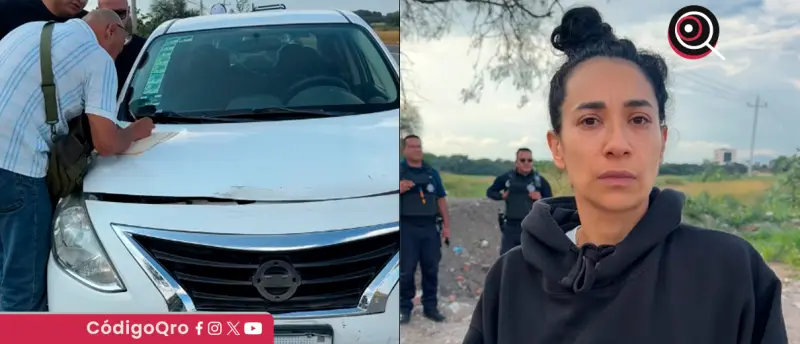 Vehículo del municipio de San Juan del Río, involucrado en accidente con Flor Amargo