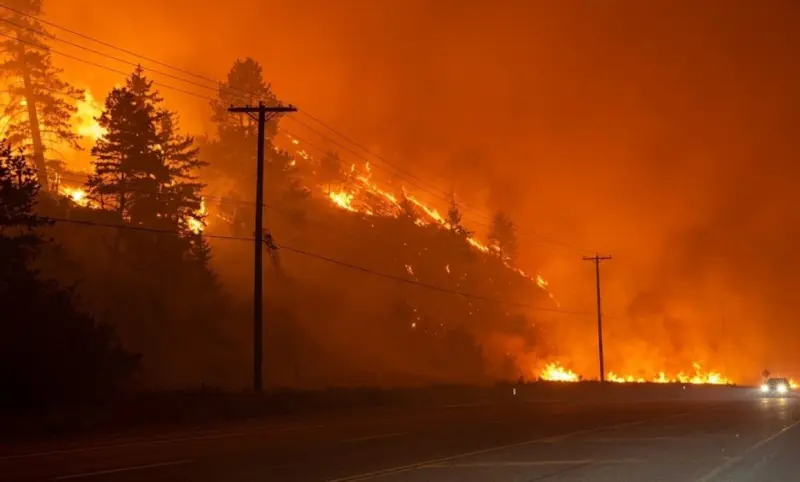 Evacuan a 20 mil personas por incendio forestal en Canadá