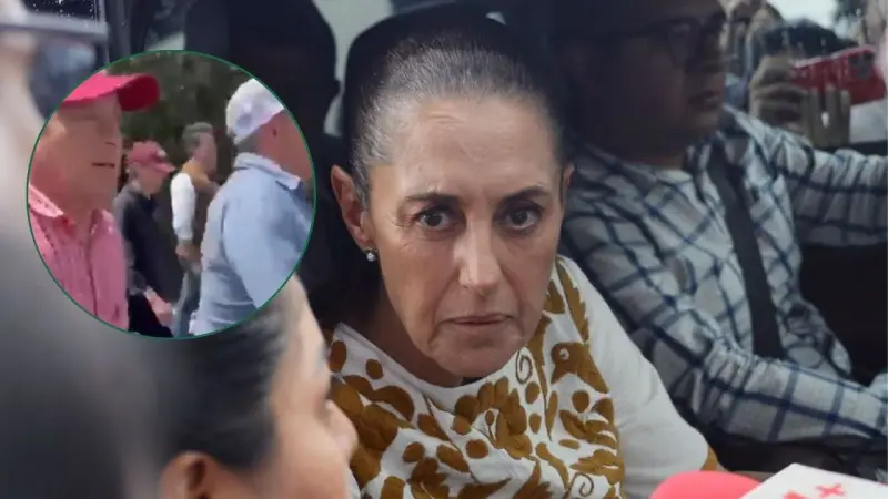 VIDEO: Bloqueo de campesinos obliga a Claudia Sheinbaum a caminar un kilómetro rumbo al Popocatépetl