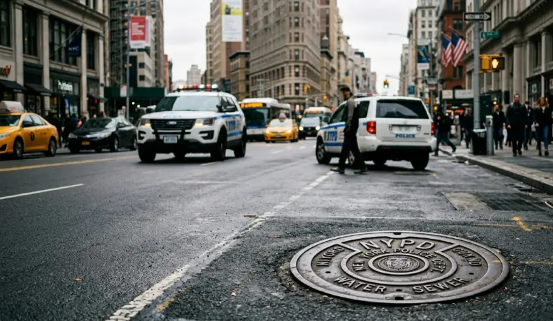 Busca NYPD a 3 personas vistas salir de una alcantarilla en Manhattan