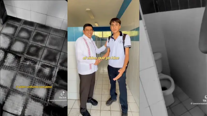 Salomón Jara ayuda a alumno que fue expulsado por quejarse de los baños de su escuela