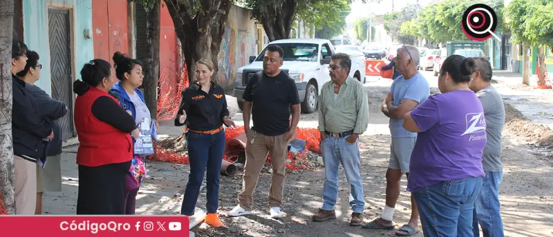 Paulina Aguado supervisa obras de drenaje en San Pablo