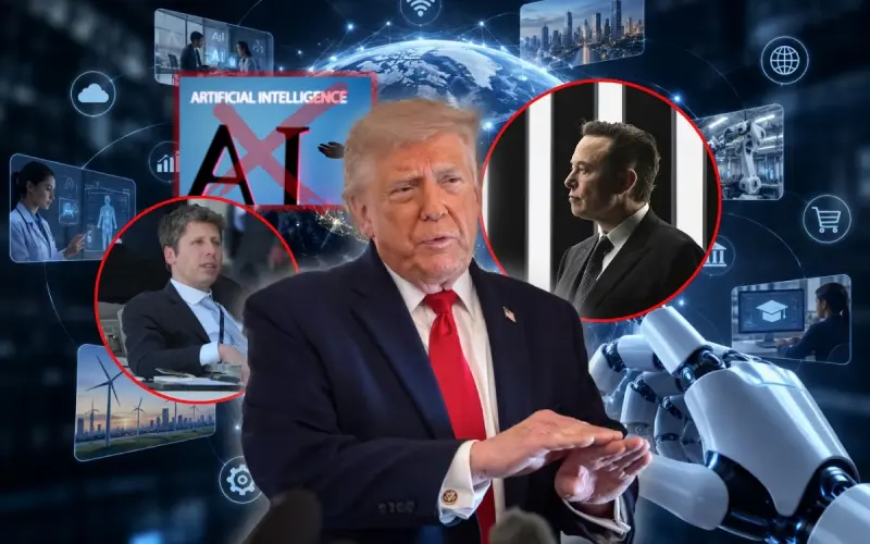 Trump rechaza frenar la inteligencia artificial pese a las advertencias de Anthropic por temor a que EEUU pierda terreno frente a China, mientras Sam Altman y Elon Musk respaldan bajar el ritmo ante riesgos de ciberataques