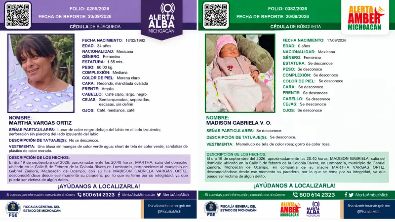Localizan a mujer y bebé reportadas como desaparecidas en Gabriel Zamora