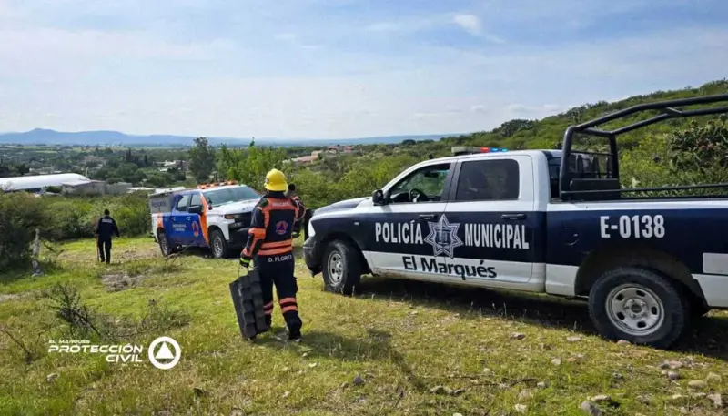 Rescatan a perro atrapado entre rocas en El Marqués