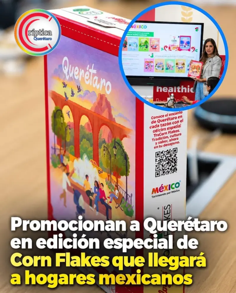 Promocionan a Querétaro en edición especial de Corn Flakes que llegará a hogares mexicanos
