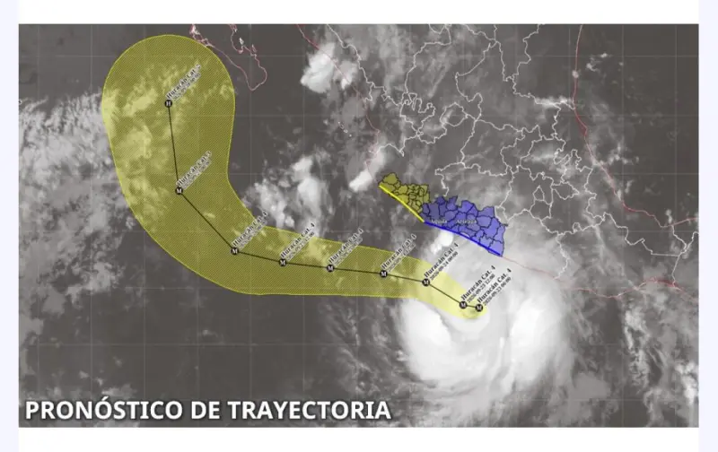 Polo baja a categoría 4, pero mantiene vientos de 250 km/h frente a Guerrero