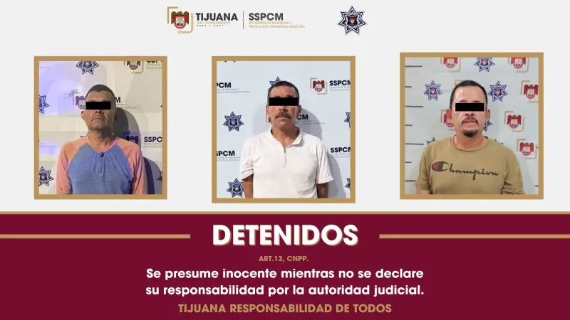Detienen a tres personas con órdenes de aprehensión en Tijuana