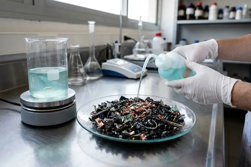 Científicos recuperan hasta 80% del cobre de placas de equipos electrónicos mediante ácido producido por bacterias, en un proceso que busca aprovechar residuos y reducir la dependencia de nuevas materias primas