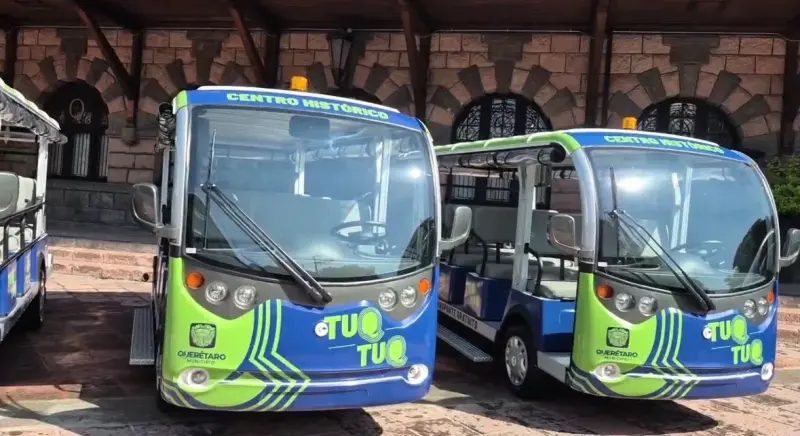 Queretaro estrena transporte electrico en el centro historico; arrancan las rutas ch1 y ch2