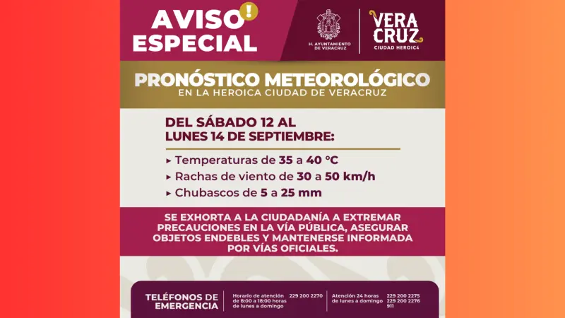 Exhorta Ayuntamiento de Veracruz a extremar precauciones