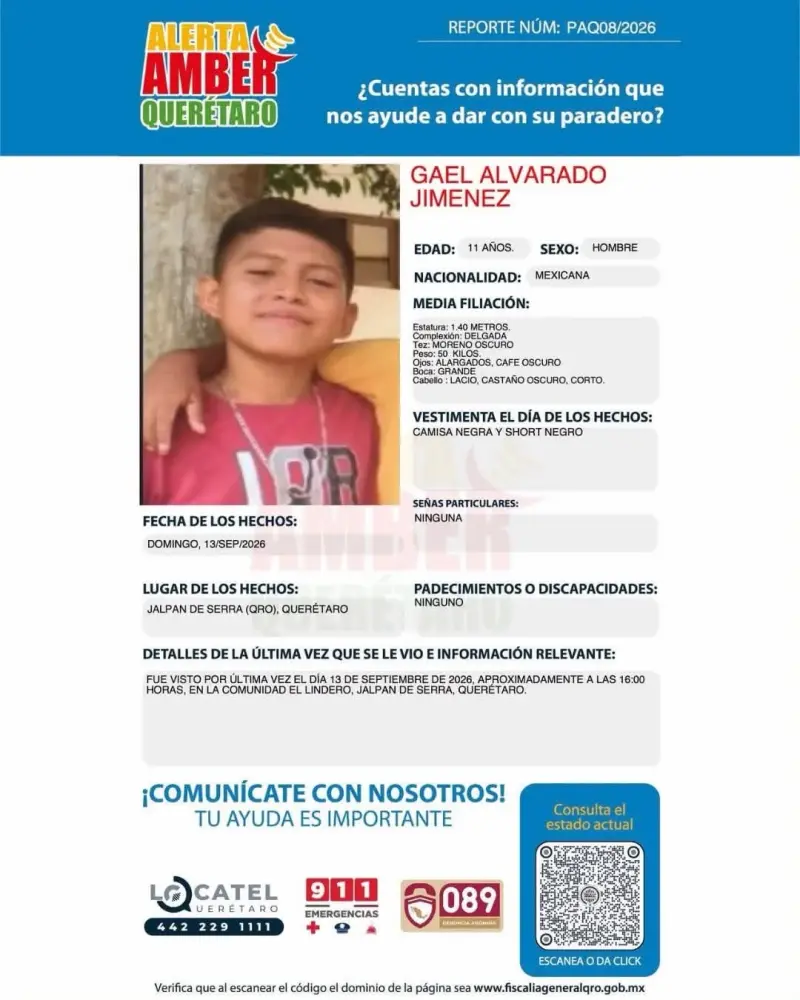 Alerta AMBER: Fiscalía intensifica búsqueda de tres menores desaparecidos en Jalpan