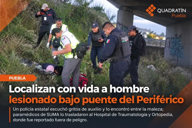 Localizan a hombre lesionado bajo puente del Periférico Ecológico