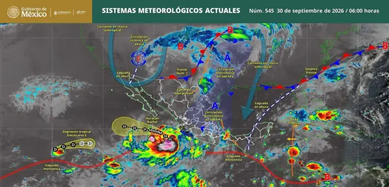 Prevén lluvias fuertes en Querétaro; Rachel, huracán categoría 1